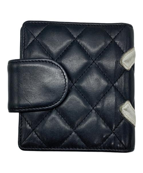 CHANEL（シャネル）CHANEL (シャネル) 2つ折り財布 ブラック×ピンクの古着・服飾アイテム