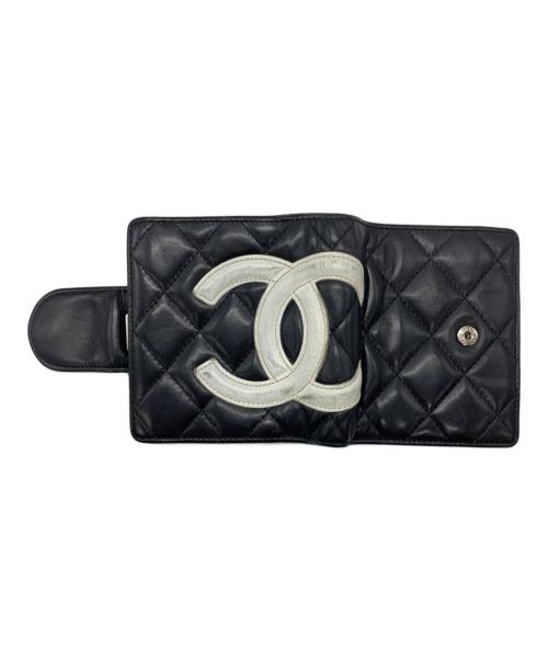CHANEL（シャネル）CHANEL (シャネル) 2つ折り財布 ブラック×ピンクの古着・服飾アイテム