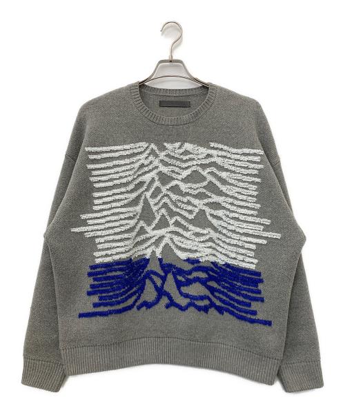 DANKE SCHON（ダンケ シェーン）Danke schon (ダンケ シェーン) 厚手ニット ブルー×グレー サイズ:Lの古着・服飾アイテム