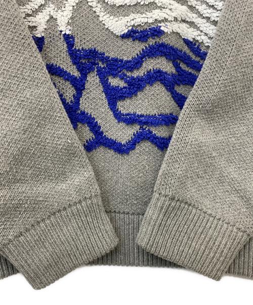 DANKE SCHON（ダンケ シェーン）Danke schon (ダンケ シェーン) 厚手ニット ブルー×グレー サイズ:Lの古着・服飾アイテム