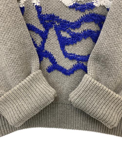 DANKE SCHON（ダンケ シェーン）Danke schon (ダンケ シェーン) 厚手ニット ブルー×グレー サイズ:Lの古着・服飾アイテム