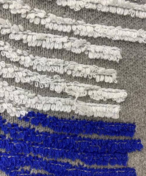 DANKE SCHON（ダンケ シェーン）Danke schon (ダンケ シェーン) 厚手ニット ブルー×グレー サイズ:Lの古着・服飾アイテム