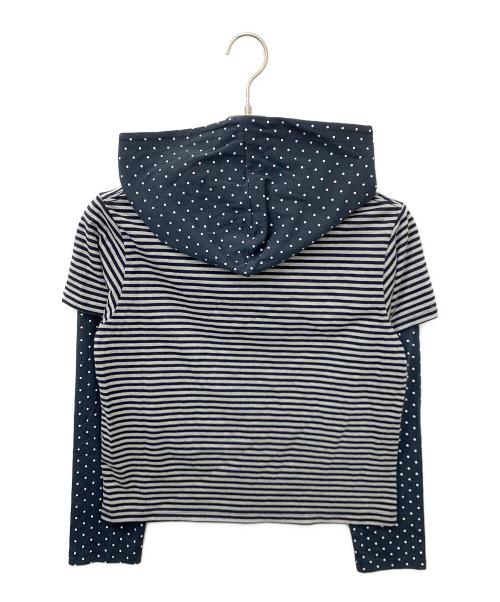 9090（9090）9090 (9090) X9090 9STAR LAYERD HOOD LS TEE ブラック サイズ:Sの古着・服飾アイテム