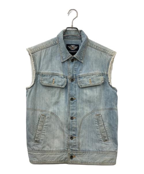 HARLEY-DAVIDSON（ハーレーダビッドソン）HARLEY-DAVIDSON (ハーレーダビッドソン) デニムベスト ブルー サイズ:Sの古着・服飾アイテム