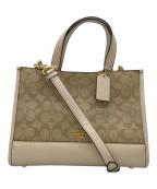 COACHコーチ）の古着「2WAYバッグ」｜ベージュ×ホワイト