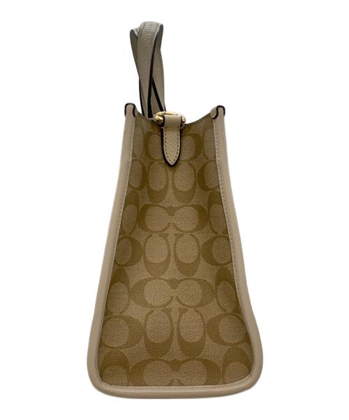 COACH（コーチ）COACH (コーチ) 2WAYバッグ ベージュ×ホワイトの古着・服飾アイテム
