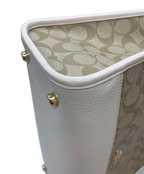 COACH（コーチ）COACH (コーチ) 2WAYバッグ ベージュ×ホワイトの古着・服飾アイテム