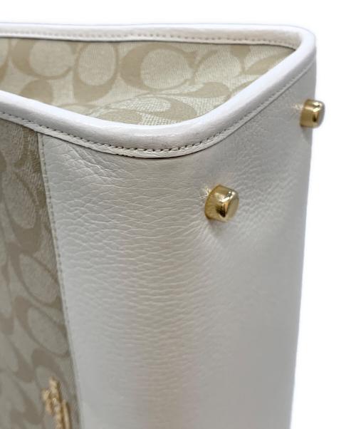 COACH（コーチ）COACH (コーチ) 2WAYバッグ ベージュ×ホワイトの古着・服飾アイテム