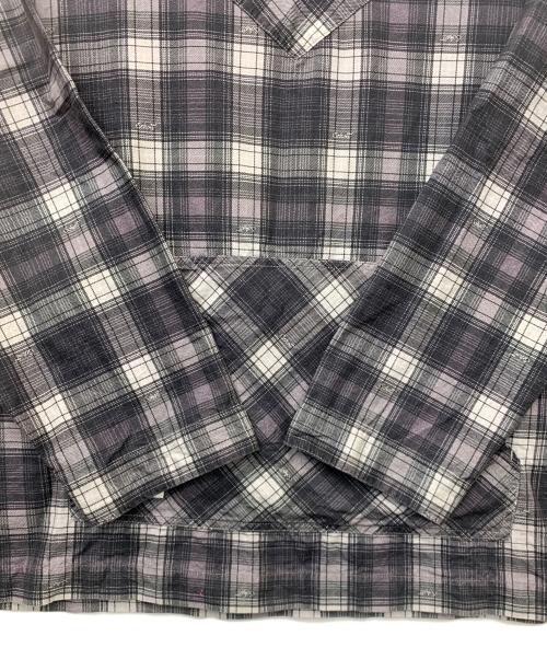 Schott（ショット）Schott (ショット) BAJA HOODED OMBRE NEL SHIRT ホワイト×ブラック サイズ:Lの古着・服飾アイテム