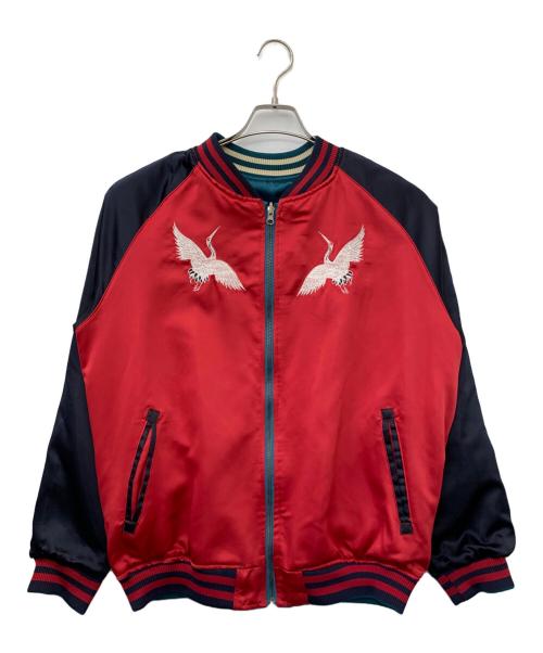 STRUGGLE FAMILY（ストラグルファミリー）STRUGGLE FAMILY (ストラグルファミリー) リバーシブルスカジャン. グリーン×ベージュ サイズ:XXLの古着・服飾アイテム