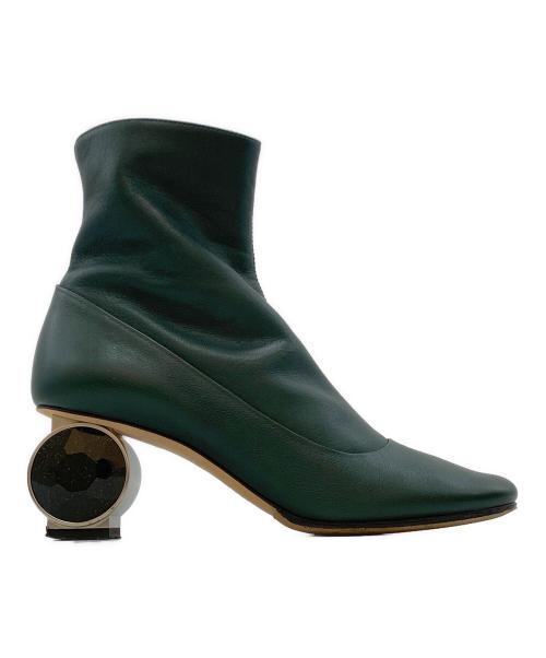 LOEWE（ロエベ）LOEWE (ロエベ) STRASS HEEL BOOT 55 グリーン サイズ:39の古着・服飾アイテム