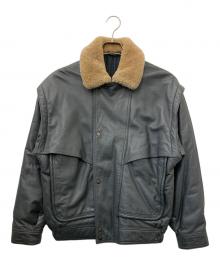 CUNI（-）の古着「レザージャケット」｜グレー