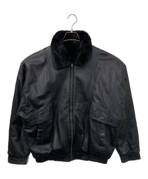 不明（フメイ）不明 (フメイ) リバーシブルレザージャケット ブラック サイズ:表記なしの古着・服飾アイテム