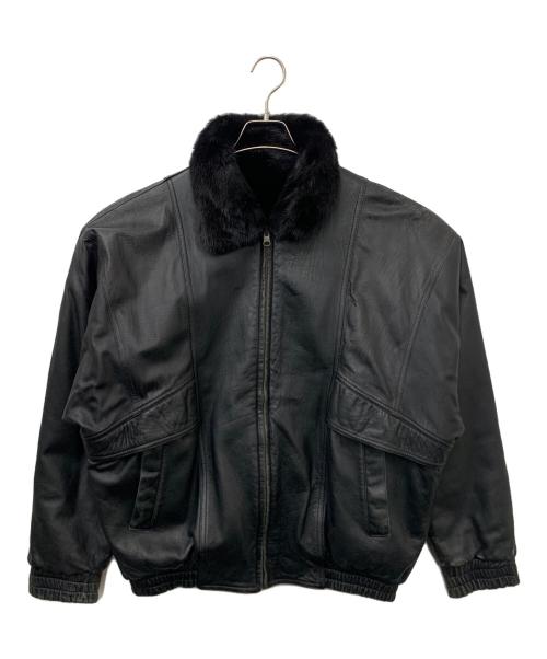 不明（フメイ）不明 (フメイ) リバーシブルレザージャケット ブラック サイズ:表記なしの古着・服飾アイテム