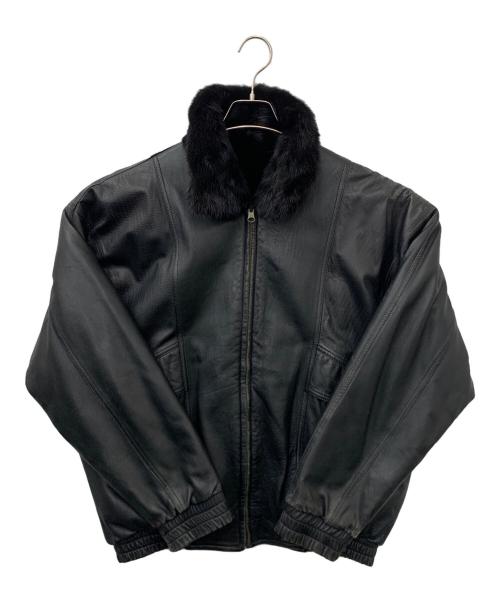 不明（フメイ）不明 (フメイ) リバーシブルレザージャケット ブラック サイズ:表記なしの古着・服飾アイテム