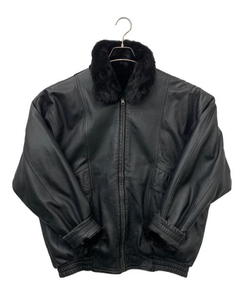 不明（フメイ）不明 (フメイ) リバーシブルレザージャケット ブラック サイズ:表記なしの古着・服飾アイテム