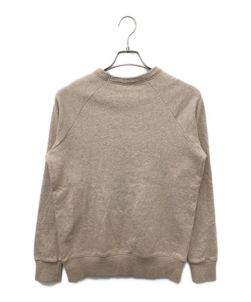 maison kitsune（メゾンキツネ）MAISON KITSUNE (メゾンキツネ) クルーネックスウェット ベージュ サイズ:XSの古着・服飾アイテム