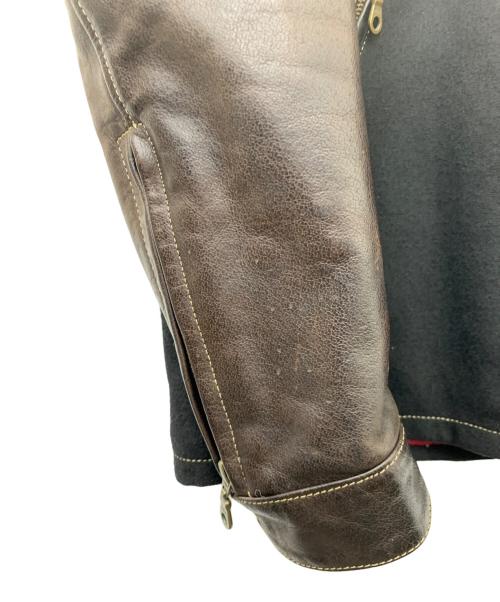 ROLE AND CODE（ロール アンド コード）ROLE AND CODE (ロール アンド コード) ライディングジャケット ブラック×ブラウン サイズ:Lの古着・服飾アイテム