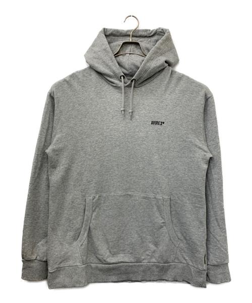 AVIREX（アヴィレックス）AVIREX (アヴィレックス) ロゴプルオーバーパーカー グレー サイズ:Lの古着・服飾アイテム