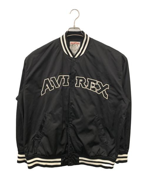 AVIREX（アヴィレックス）AVIREX (アヴィレックス) スタジアムジャケット ブラック サイズ:XLの古着・服飾アイテム