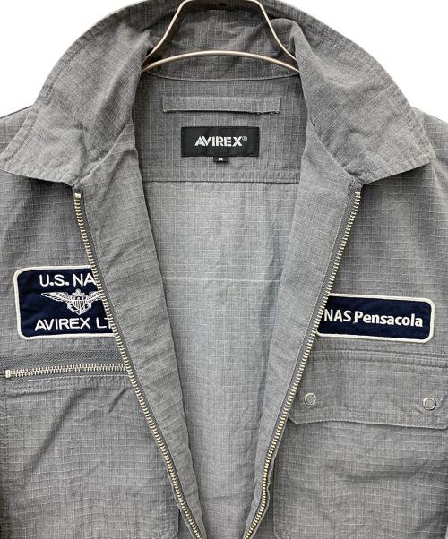 AVIREX（アヴィレックス）AVIREX (アヴィレックス) PIGMENT ZIP UP JACKET グレー サイズ:Mの古着・服飾アイテム