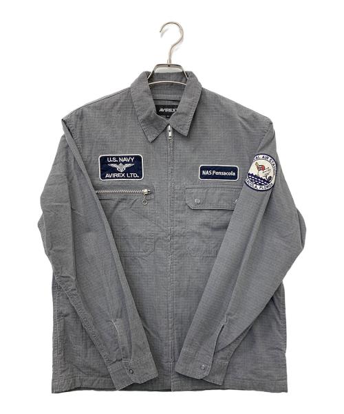 AVIREX（アヴィレックス）AVIREX (アヴィレックス) PIGMENT ZIP UP JACKET グレー サイズ:Mの古着・服飾アイテム