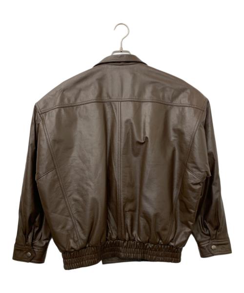 new paris（-）new paris (-) レザージャケット ブラウン サイズ:Lの古着・服飾アイテム