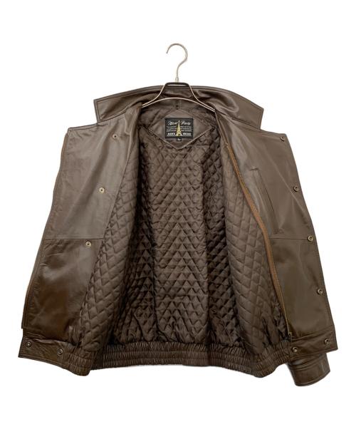 new paris（-）new paris (-) レザージャケット ブラウン サイズ:Lの古着・服飾アイテム