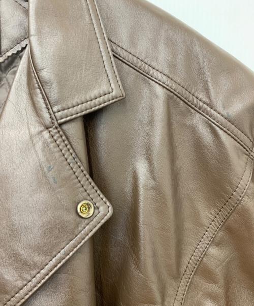 new paris（-）new paris (-) レザージャケット ブラウン サイズ:Lの古着・服飾アイテム