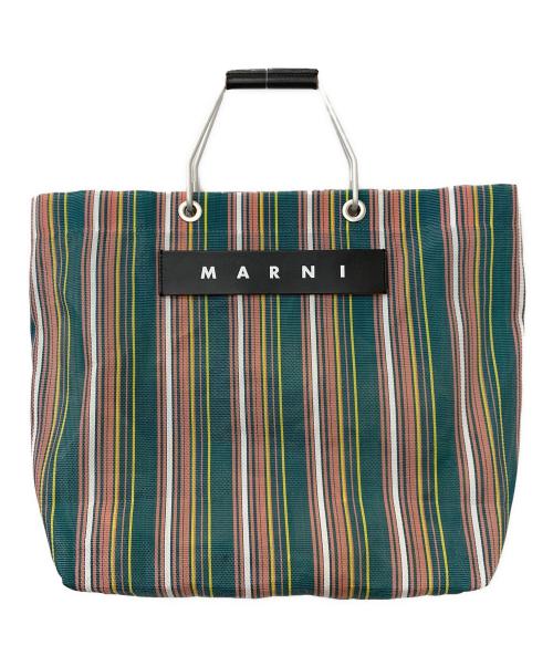 MARNI（マルニ）MARNI (マルニ) フラワーカフェトートバッグ グリーン×ピンクの古着・服飾アイテム