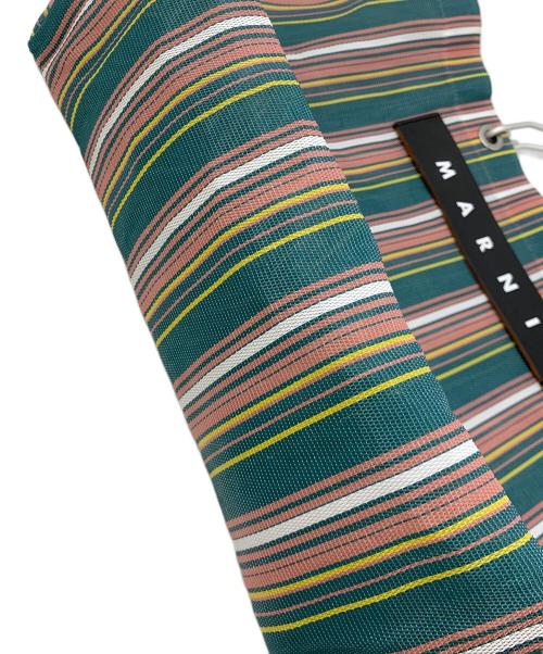 MARNI（マルニ）MARNI (マルニ) フラワーカフェトートバッグ グリーン×ピンクの古着・服飾アイテム