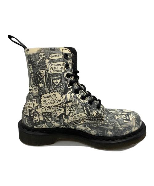 Dr.Martens（ドクターマーチン）Dr.Martens (ドクターマーチン) MARK WIGAN (マークウィガン) 8ホールブーツ ホワイト×ブラック サイズ:UK4の古着・服飾アイテム