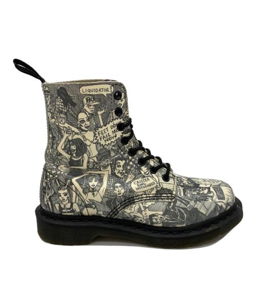 Dr.Martens（ドクターマーチン）Dr.Martens (ドクターマーチン) MARK WIGAN (マークウィガン) 8ホールブーツ ホワイト×ブラック サイズ:UK4の古着・服飾アイテム
