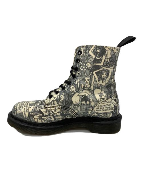 Dr.Martens（ドクターマーチン）Dr.Martens (ドクターマーチン) MARK WIGAN (マークウィガン) 8ホールブーツ ホワイト×ブラック サイズ:UK4の古着・服飾アイテム