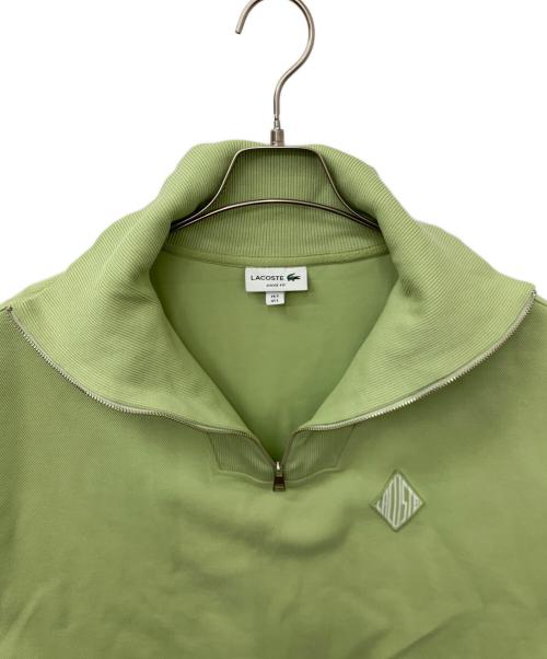 LACOSTE（ラコステ）LACOSTE (ラコステ) ルーズフィット ジップネック鹿の子地プルオーバー グリーン サイズ:US Lの古着・服飾アイテム