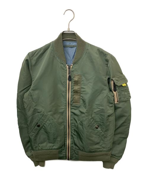 AVIREX（アヴィレックス）AVIREX (アヴィレックス) FAT (エフエーティー) MA-1ジャケット カーキ×ブルー サイズ:Lの古着・服飾アイテム
