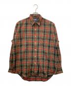 POLO RALPH LAURENポロ・ラルフローレン）の古着「90's ウールチェックシャツ」｜レッド×カーキ