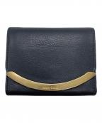 SEE BY CHLOEシーバイクロエ）の古着「3つ折り財布」｜ブラック×ゴールド