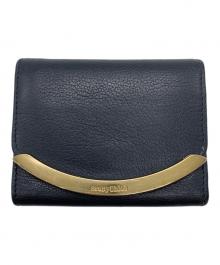 SEE BY CHLOE（シーバイクロエ）の古着「3つ折り財布」｜ブラック×ゴールド