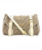 BURBERRY BLUE LABELバーバリー ブルー レーベル）の古着「ショルダーバッグ」｜ベージュ×ホワイト