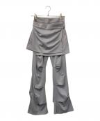 ojosオホス）の古着「Wrap over tuck pants」｜グレー