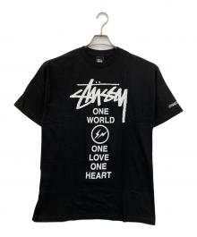 stussy（ステューシー）の古着「ONE WORLD ONE LOVE ONE HEART TEE」｜ブラック