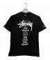 stussy（ステューシー）の古着「ONE WORLD ONE LOVE ONE HEART TEE」｜ブラック