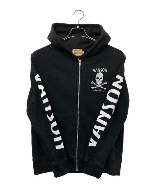 VANSON（バンソン）VANSON (バンソン) ジップパーカー ブラック サイズ:Lの古着・服飾アイテム