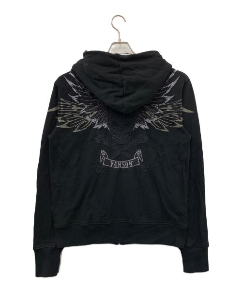VANSON（バンソン）VANSON (バンソン) ジップパーカー ブラック サイズ:Lの古着・服飾アイテム