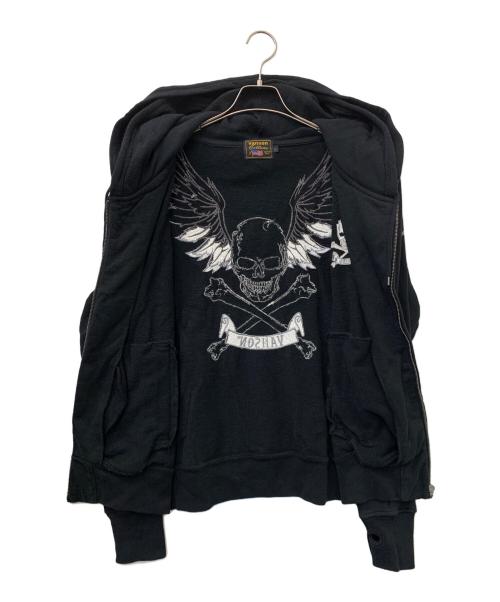VANSON（バンソン）VANSON (バンソン) ジップパーカー ブラック サイズ:Lの古着・服飾アイテム