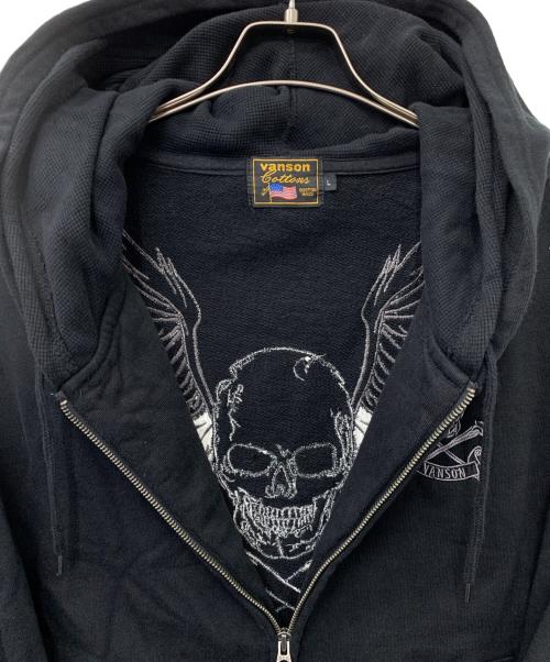 VANSON（バンソン）VANSON (バンソン) ジップパーカー ブラック サイズ:Lの古着・服飾アイテム
