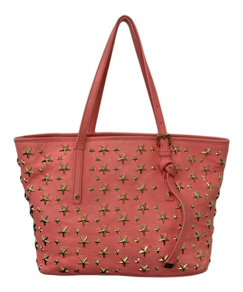 JIMMY CHOO（ジミーチュウ）JIMMY CHOO (ジミーチュウ) スタッズトートバッグ ピンクの古着・服飾アイテム