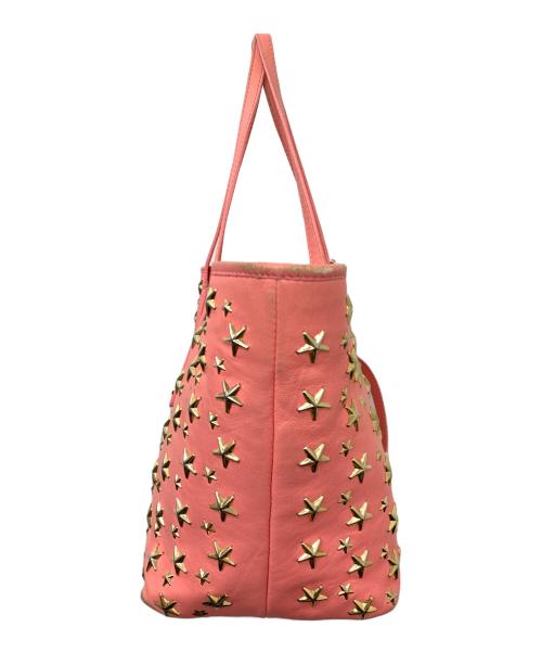 JIMMY CHOO（ジミーチュウ）JIMMY CHOO (ジミーチュウ) スタッズトートバッグ ピンクの古着・服飾アイテム