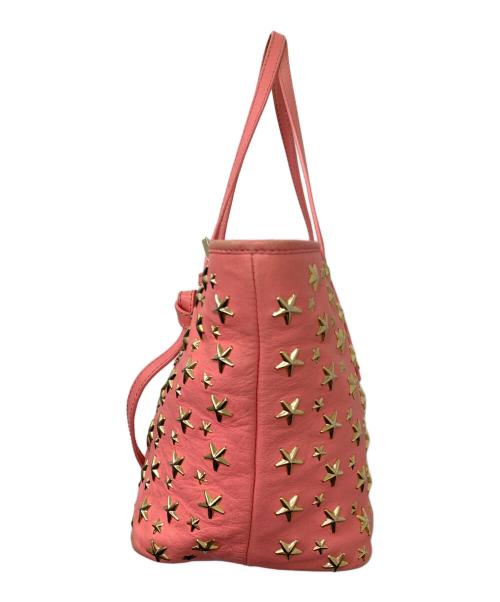 JIMMY CHOO（ジミーチュウ）JIMMY CHOO (ジミーチュウ) スタッズトートバッグ ピンクの古着・服飾アイテム